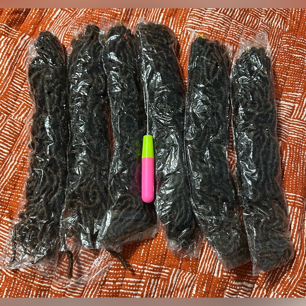 Faux Locs Crochet Hair 18 Inch 6 Packs Braid Ombre Brown Synthetic